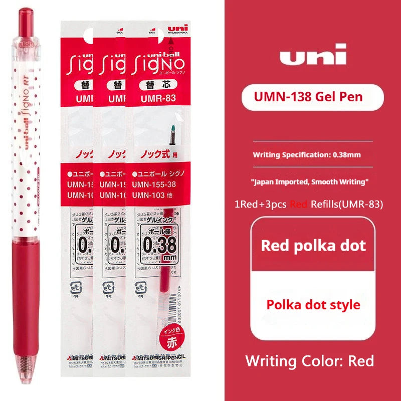 CowLost | product_id-uni-ball-signo-umn-138s-limited-polka-dot-gel-pen-0-38mm-retractable-fine-point-assorted-colors |62