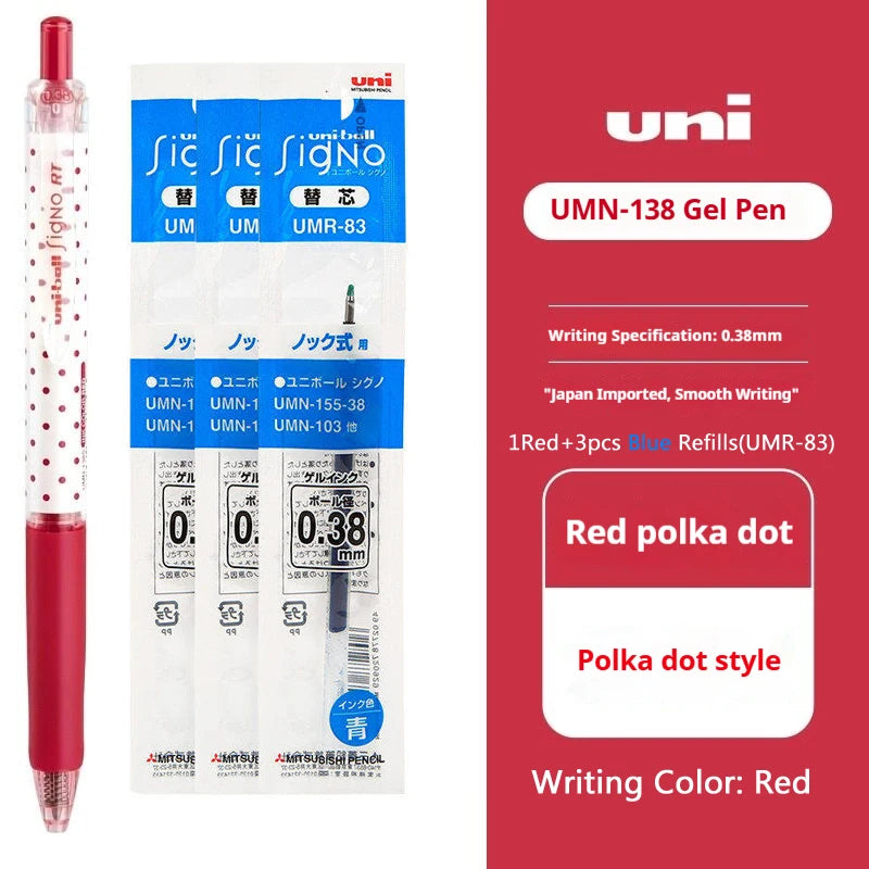 CowLost | product_id-uni-ball-signo-umn-138s-limited-polka-dot-gel-pen-0-38mm-retractable-fine-point-assorted-colors |42