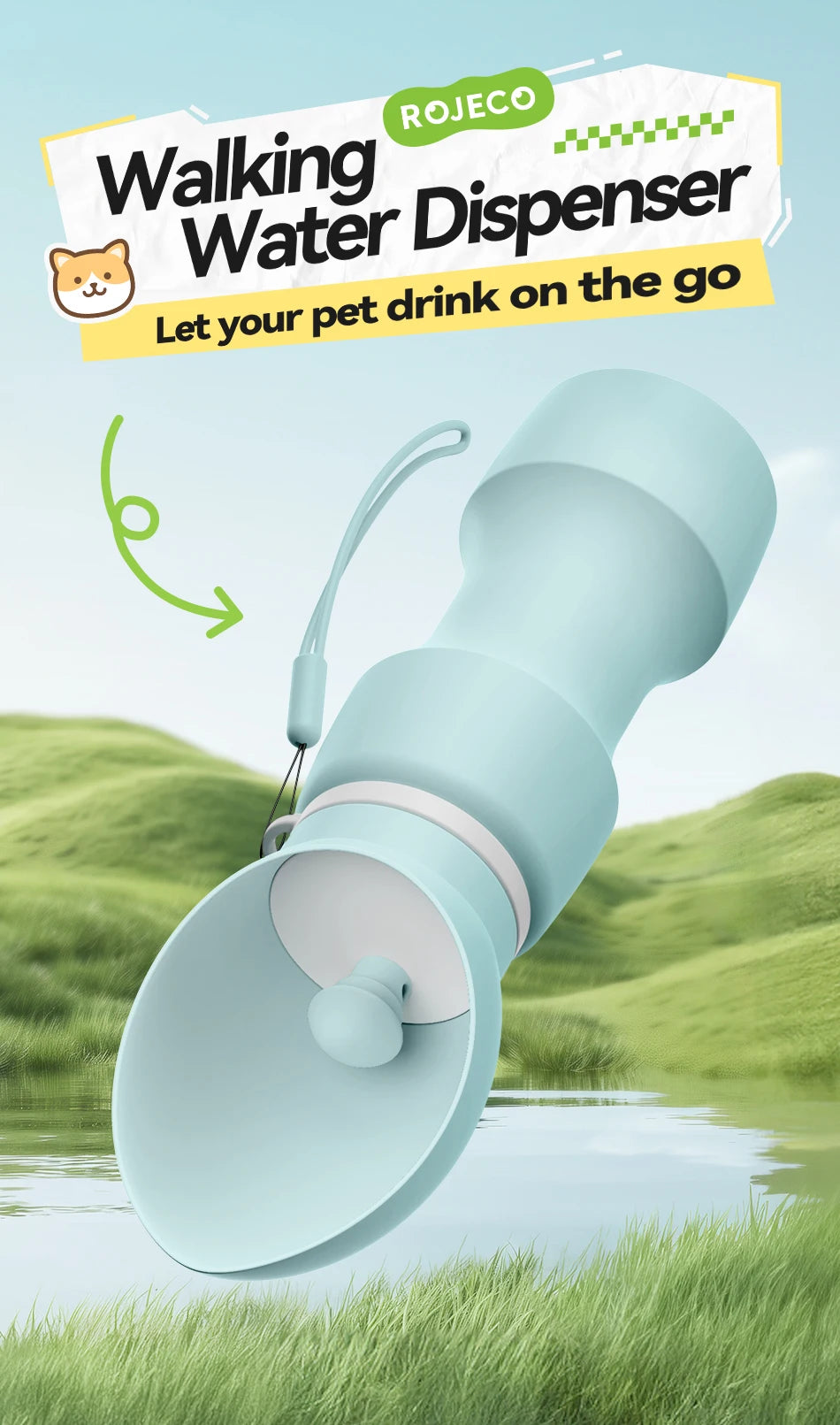 CowLost | dog-diaper-pads-liners-rojeco-foldable-outdoor-pet-water-bottle-500ml-leakproof |7