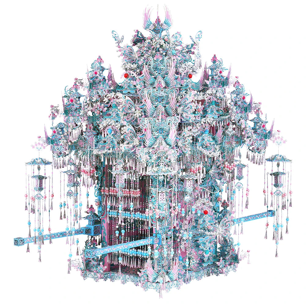 CowLost | fencing-barriers-piececool-3d-metal-puzzle-pearl-pink-bridal-sedan-chair-model-kit |1
