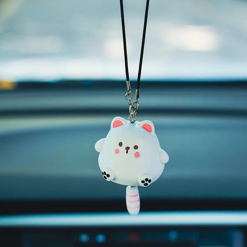 CowLost | product_id-resin-chubby-anime-cat-rearview-mirror-pendant-with-wagging-tail-ornament-gift |15