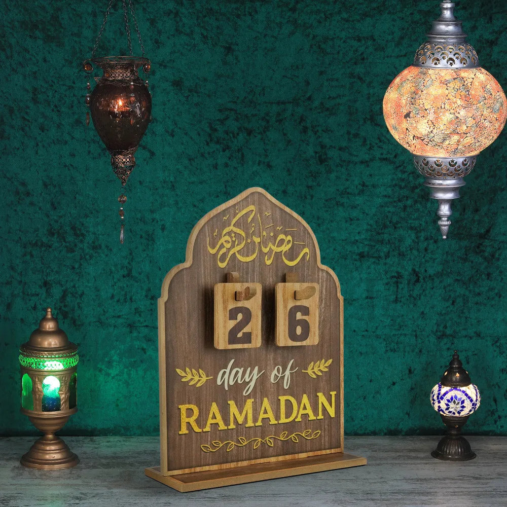 CowLost | ramadan-countdown-calendar-eid-mubarak-wooden-advent-ornament |2