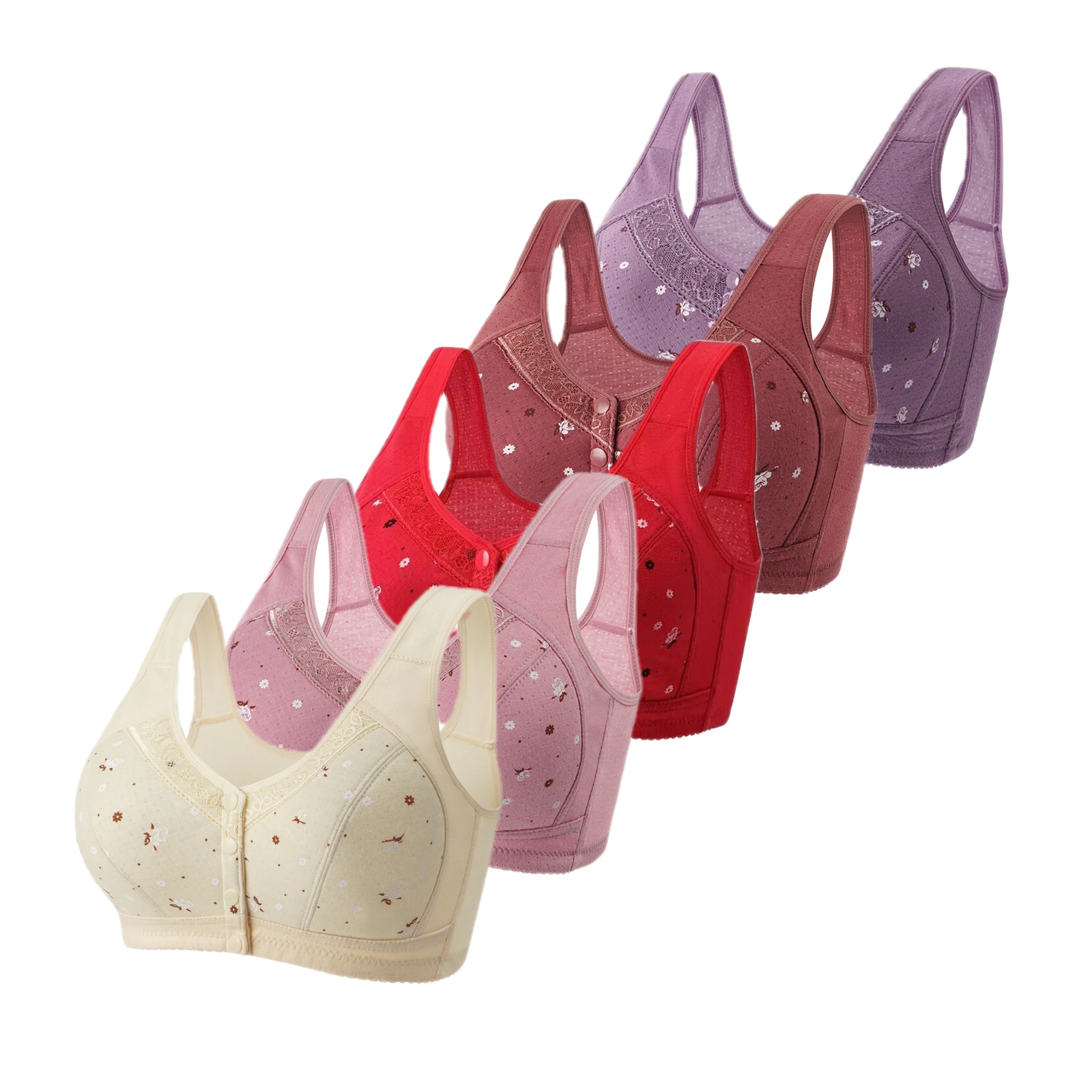 CowLost | product_id-fallsweet-5-piece-wireless-front-closure-seamless-lace-plus-size-bras-38-50bc |21