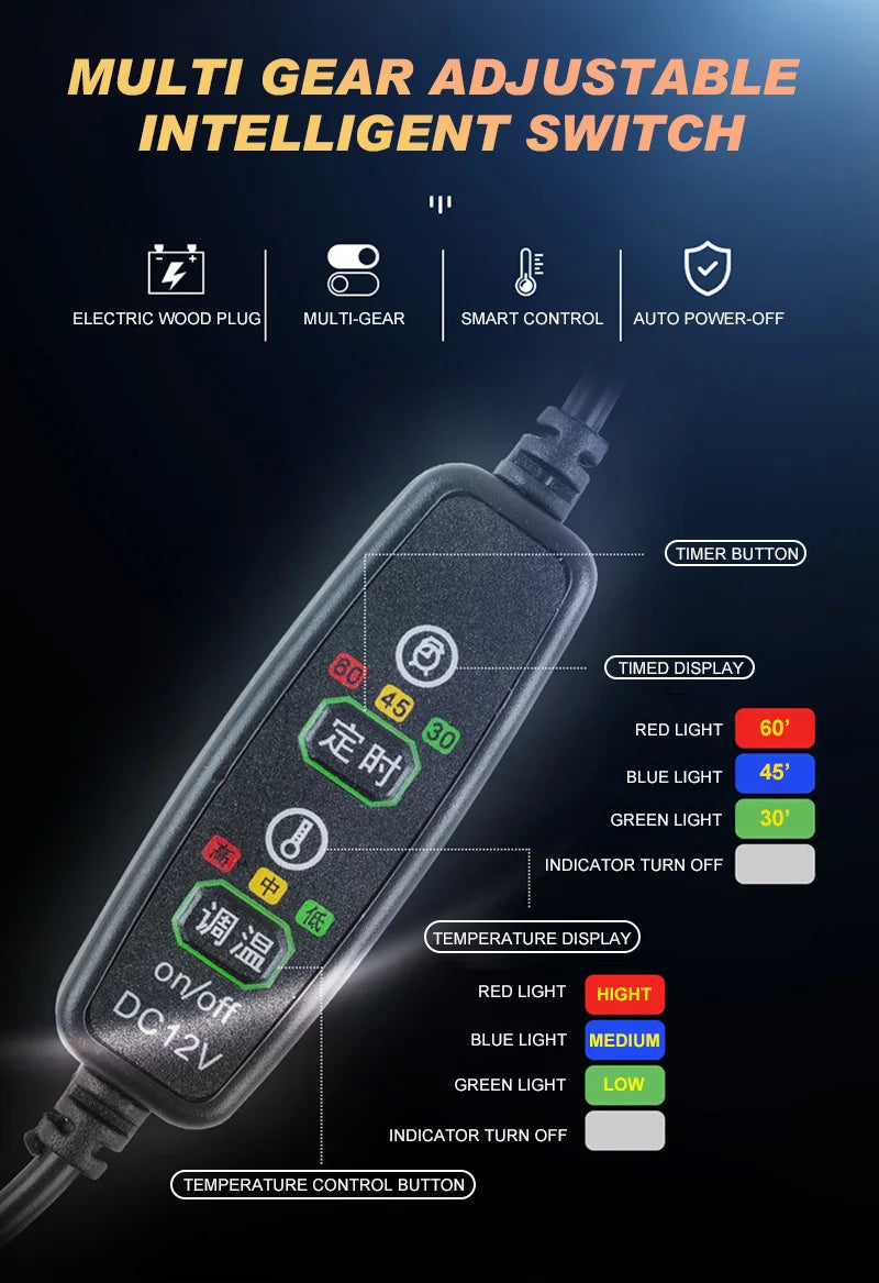 12V Heated Car Seat Cover 30' Fast Heating
