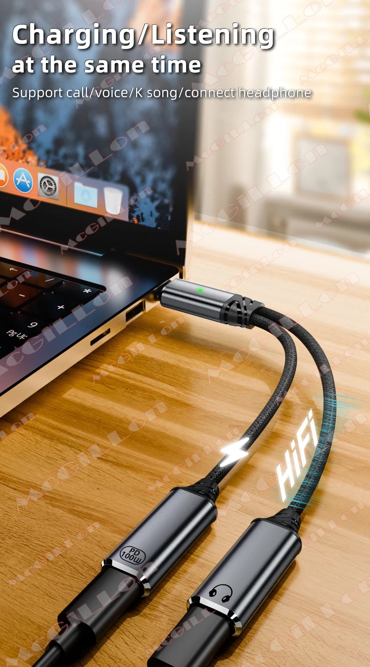 CowLost | product_id-100w-pd-fast-charger-usb-c-2-in-1-splitter-headphone-jack-adapter-for-samsung-s24-xiaomi-huawei-iphone-15-16 |9