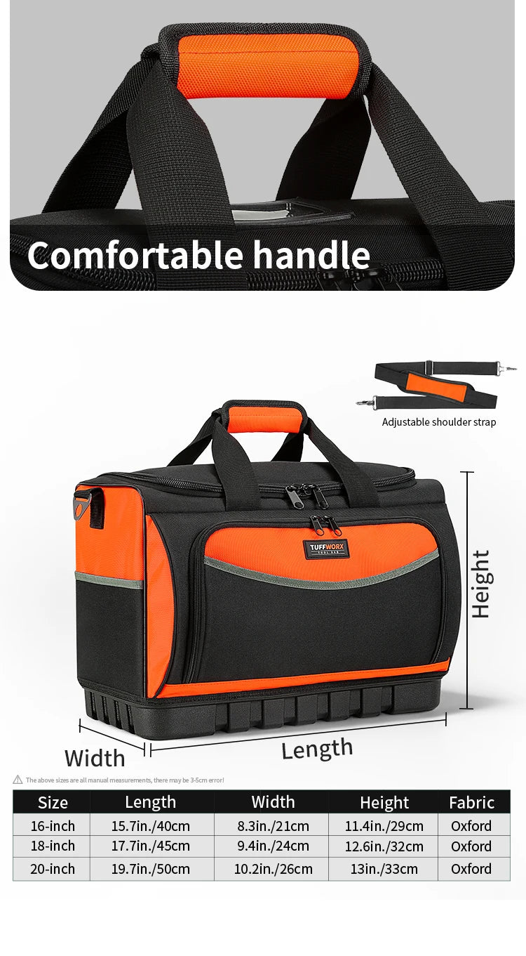 CowLost | product_id-tool-bag-with-molded-base-18-pocket-open-top-organizer-adjustable-shoulder-strap-heavy-duty |15