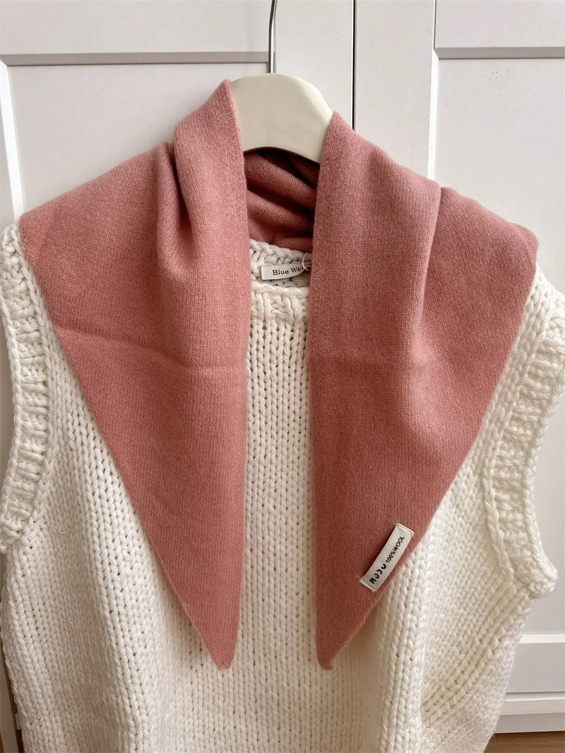 CowLost | british-korean-triangle-scarf-niche-wool-triangular |40