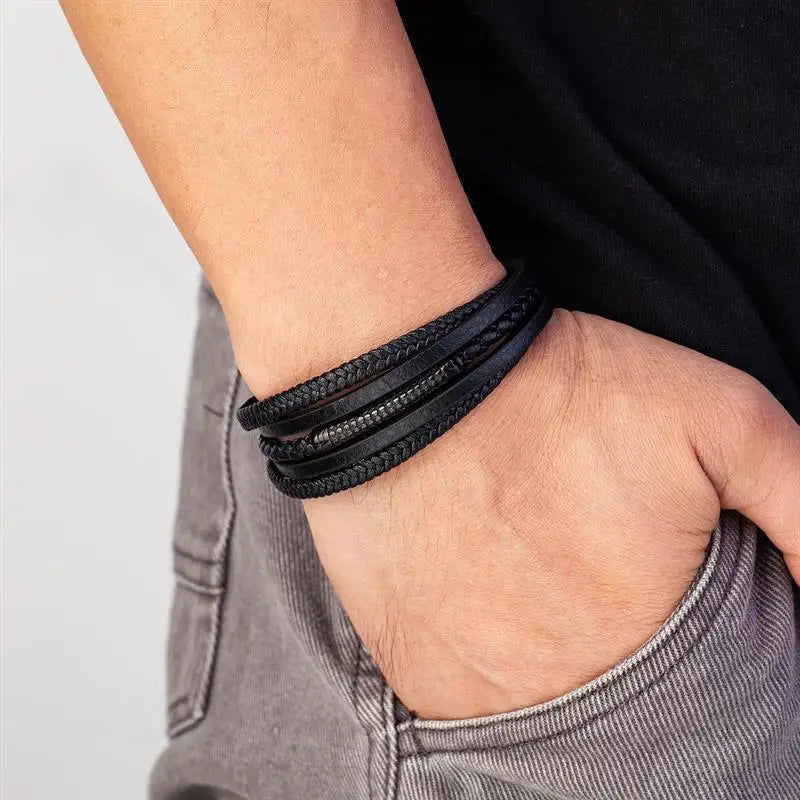 CowLost | multilayer-stainless-steel-insert-bracelet-viking-leather-bracelets-for-men |27
