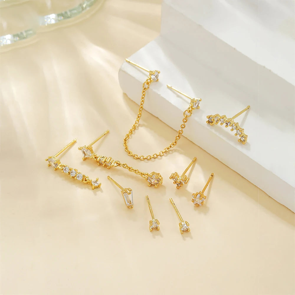CowLost | stainless-steel-link-chain-gold-color-hanging-earrings-for-women |2