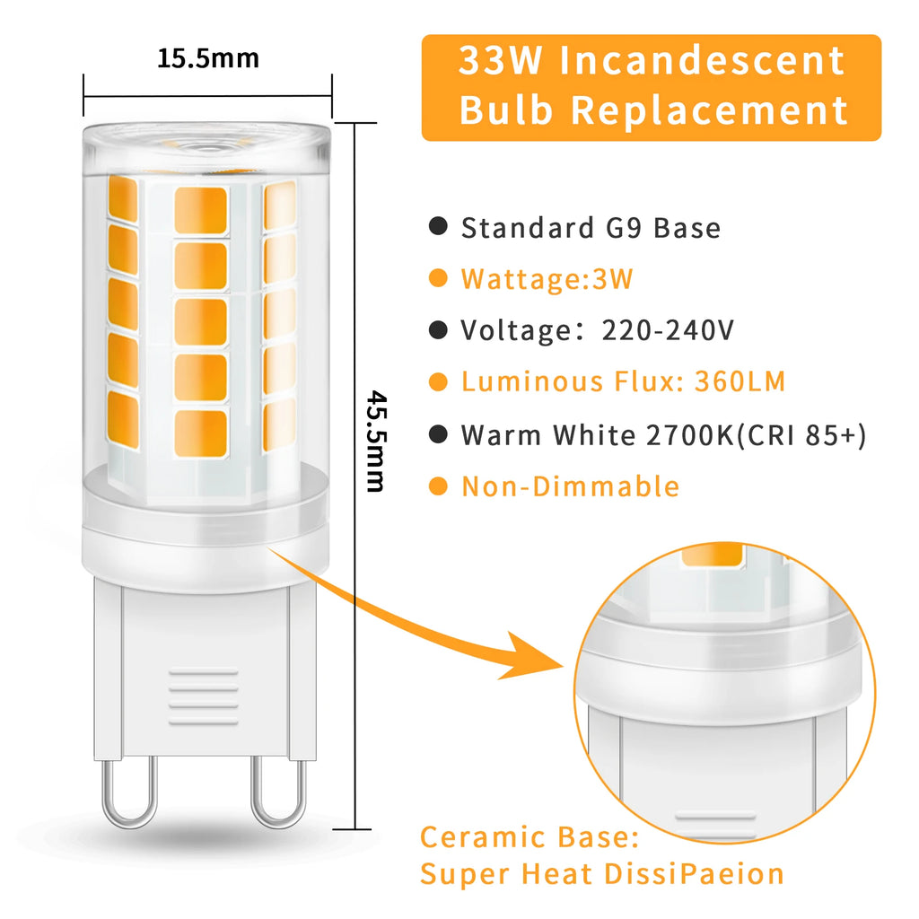 CowLost | product_id-3-8-pack-g9-3w-220v-warm-white-2700k-non-dimmable-led-corn-bulb-for-chandelier-replace-33w-halogen |6