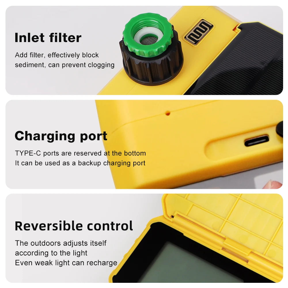 Smart WiFi Solar Irrigation Timer 1/2 Zone LCD Automatic Watering Controller for Garden Lawn