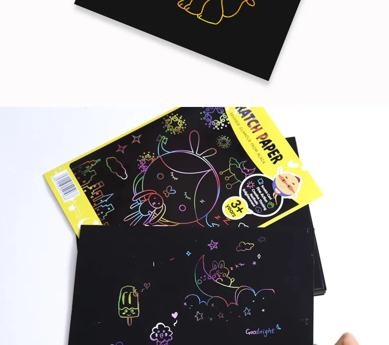 CowLost | product_id-10-pcs-colorful-diy-blank-scratch-painting-paper-set-a4-16k-32k |15