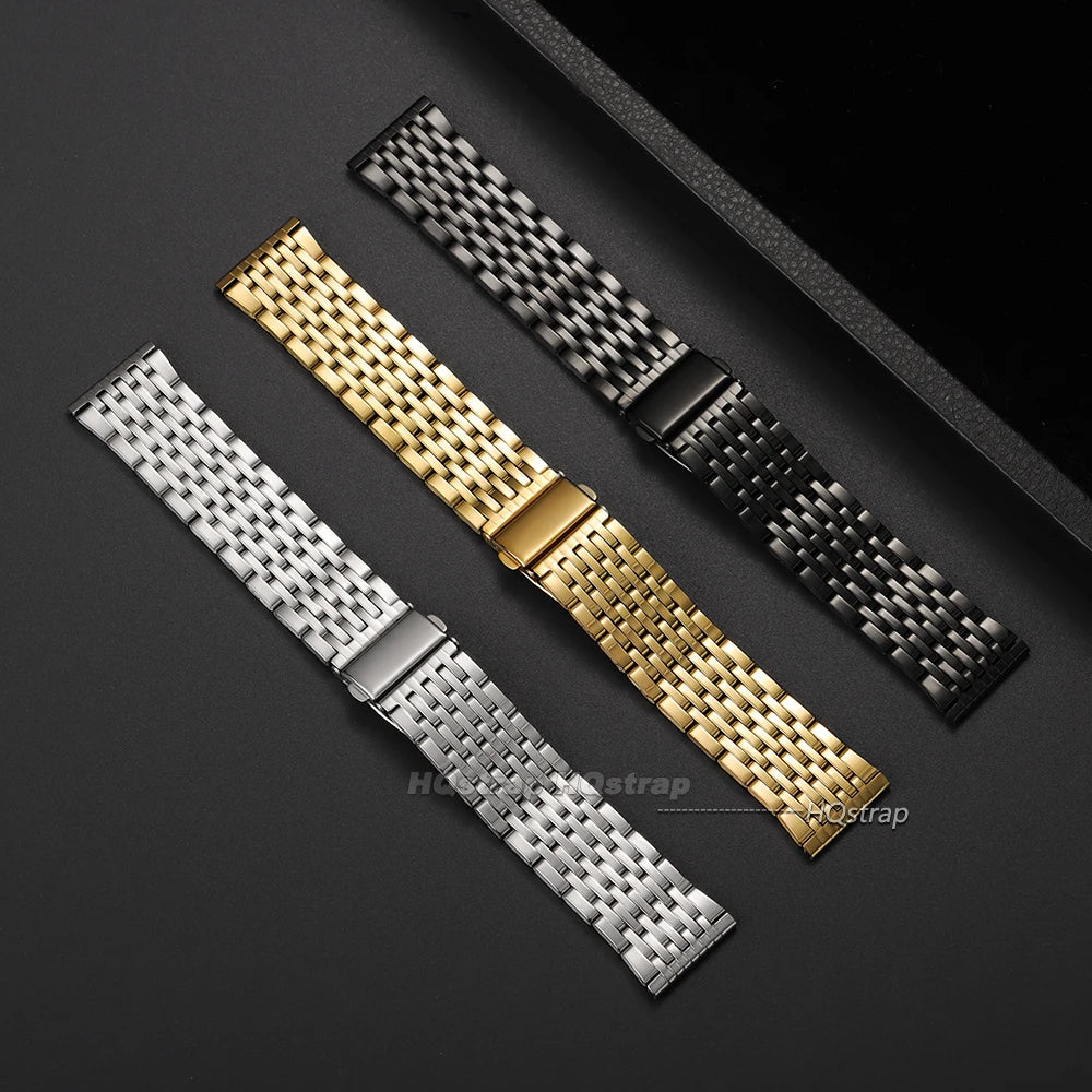 CowLost | product_id-stainless-steel-nine-bead-universal-watch-strap-18-20-22mm-with-folding-buckle |8