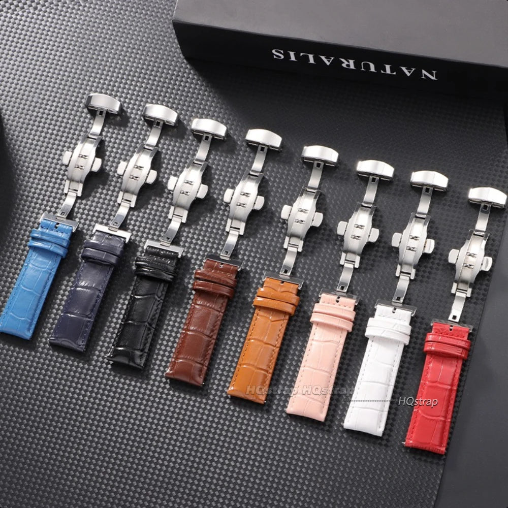 CowLost | bracelets-product_id-quick-release-leather-watch-band-with-bamboo-texture-strap-16-24mm-butterfly-buckle |7