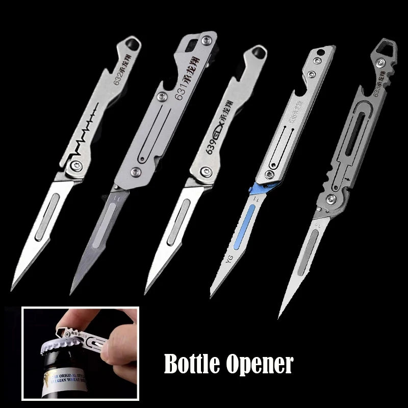 CowLost | tools-yesisok-stainless-steel-mini-folding-scalpel-bottle-opener-edc-tool |1