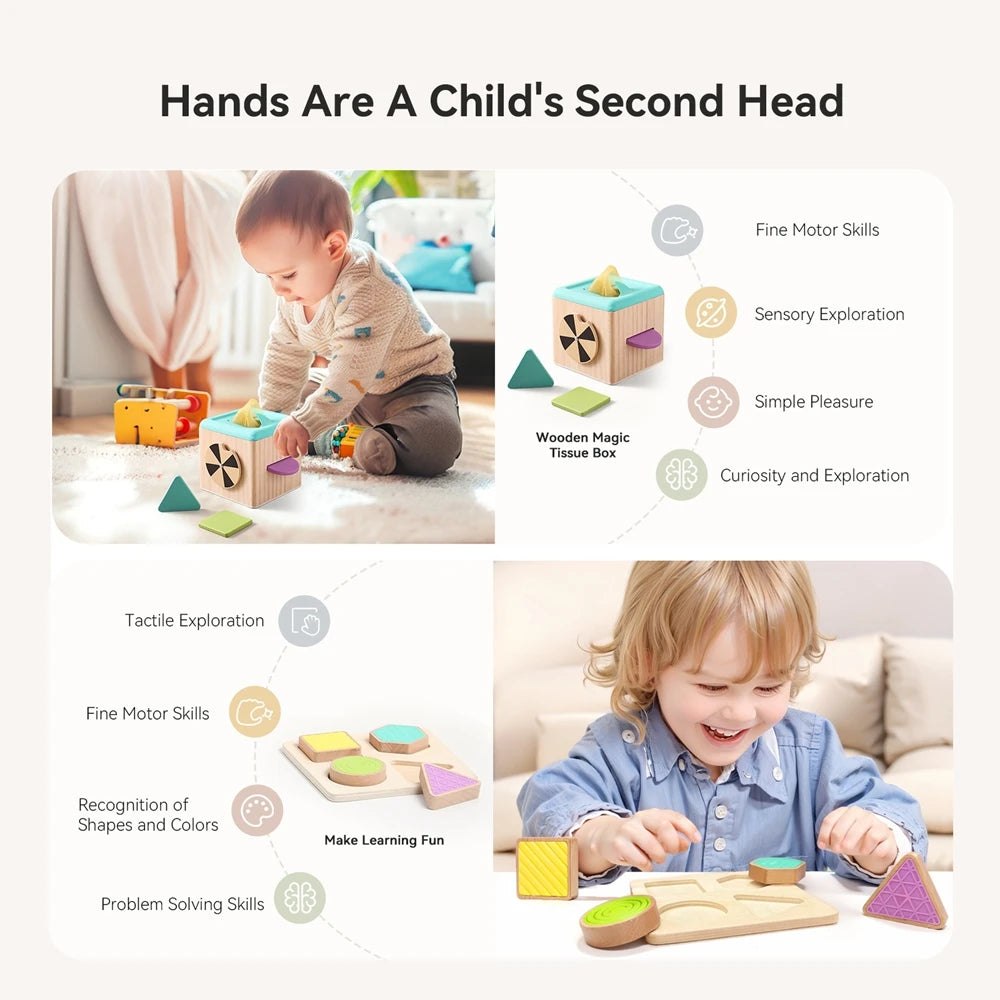 CowLost | cat-treats-8pc-wooden-montessori-toy-set-for-babies-0-12-months-early-education |4