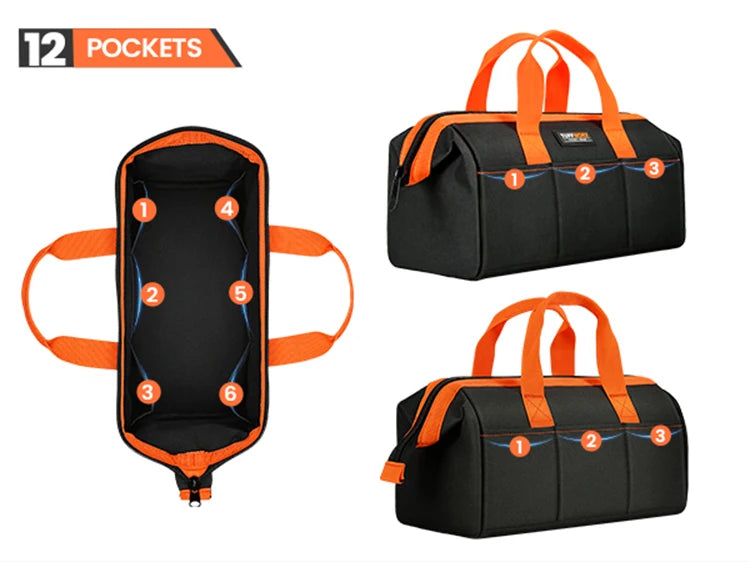 CowLost | product_id-14inch-electrician-tool-bag-with-12-pockets-heavy-duty-for-diy-and-craftsmen |9