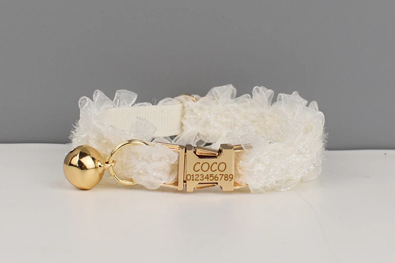CowLost | cat-furniture-adjustable-lace-cat-collar-with-safety-bell-and-personalized-name |8