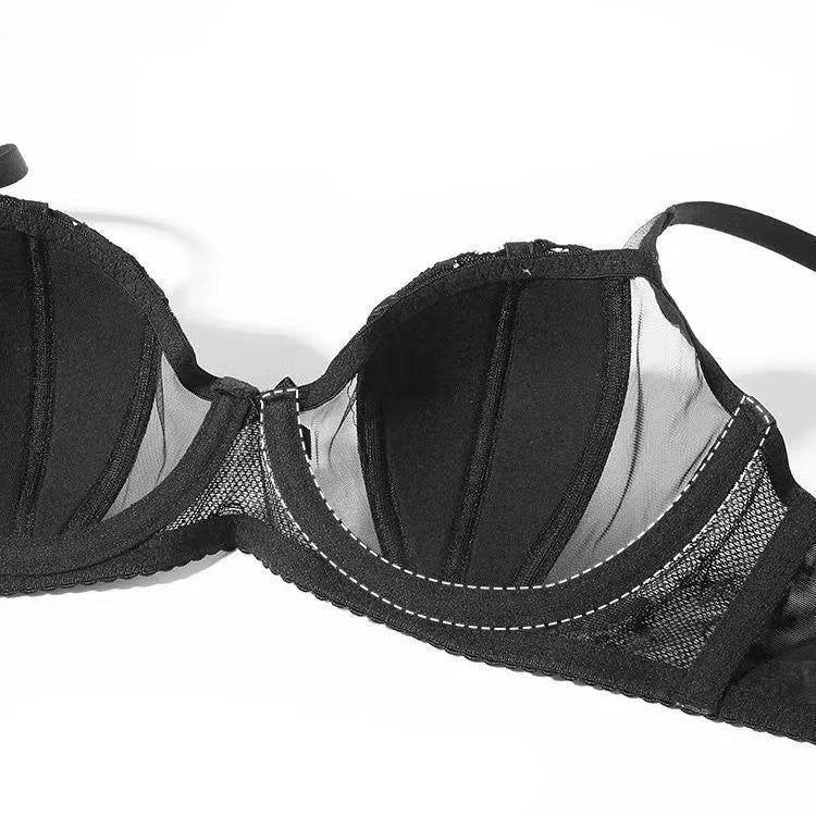 CowLost | product_id-thin-sexy-push-up-lace-half-cup-bra-for-big-breasts-with-adjustable-anti-sagging-support |1