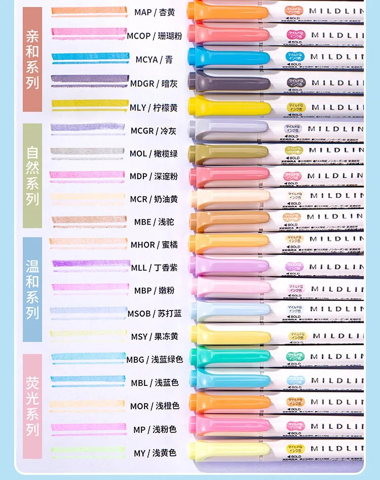 CowLost | product_id-zebra-wkt7-mildliner-dual-tip-highlighter-japanese-stationery-1pc |6