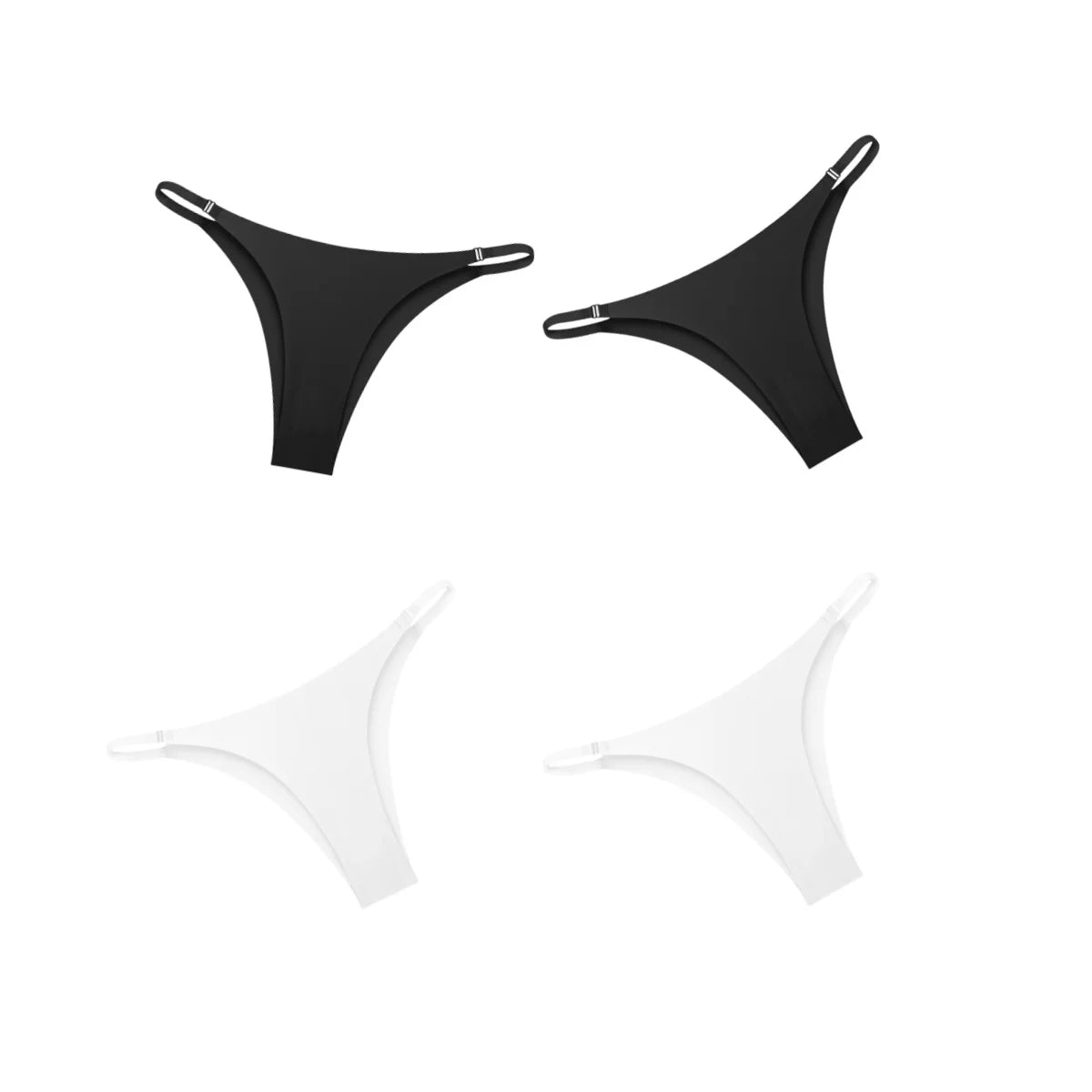 CowLost | product_id-4pcs-women-s-seamless-low-rise-ice-silk-brazilian-briefs-with-side-buckle-s-xl |16