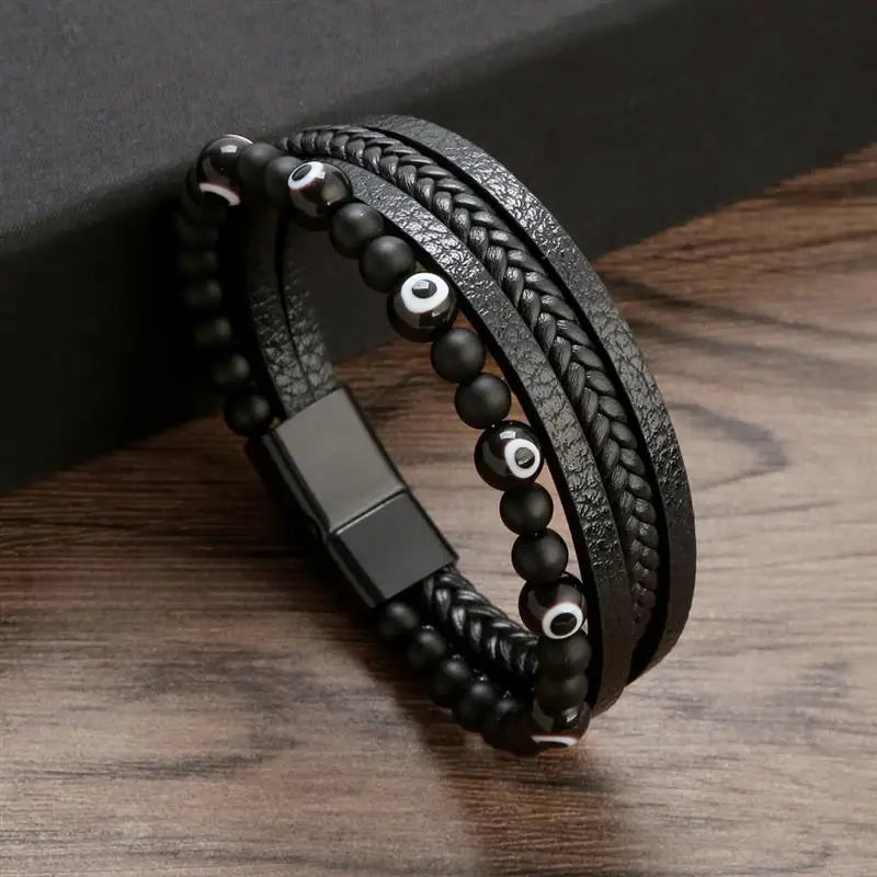 CowLost | badge-pass-holders-jiayiqi-stainless-steel-and-leather-bangle-bracelet-for-men |17