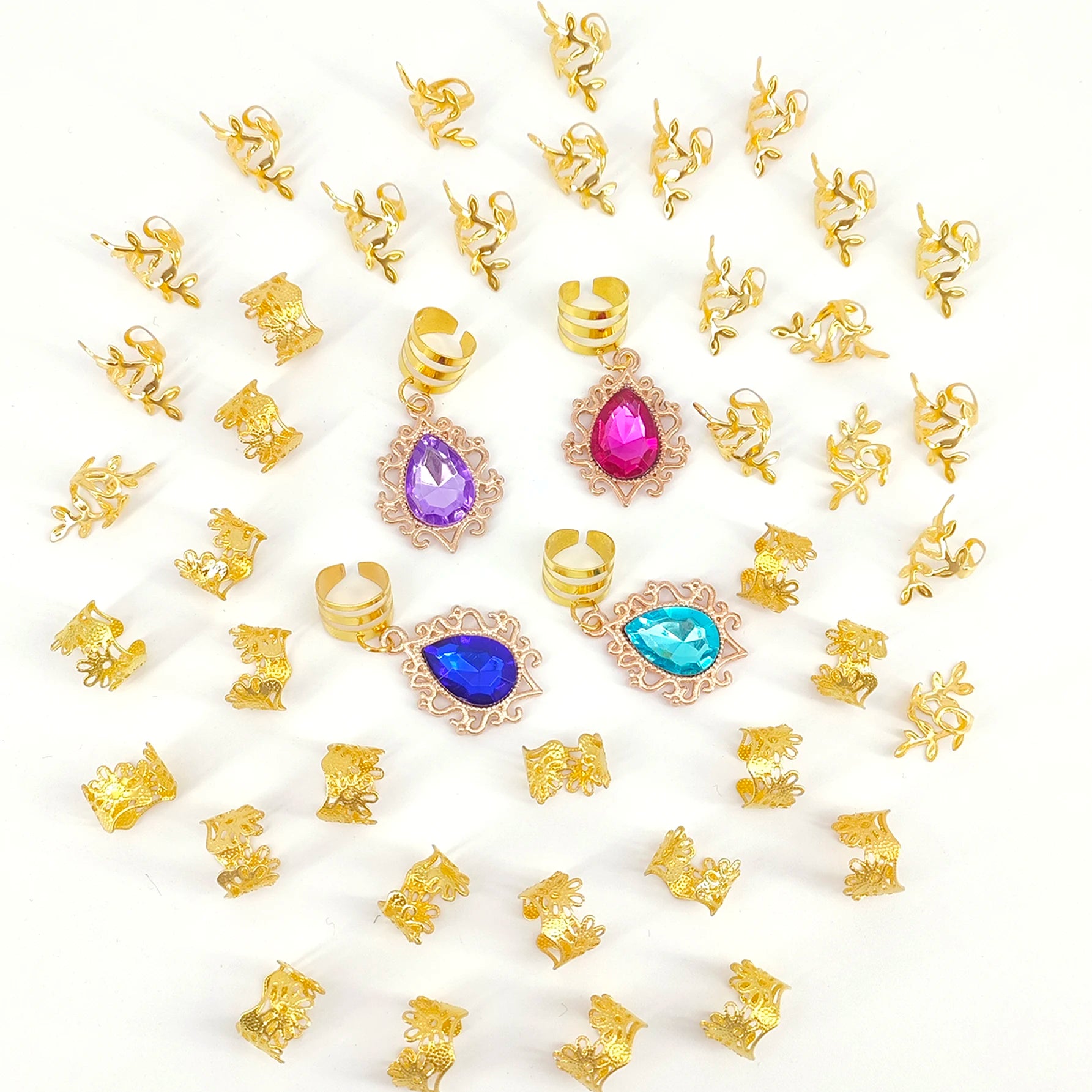 CowLost | 44pcs-gorgeous-gemstone-dreadloc-hair-jewelry-accessories |5