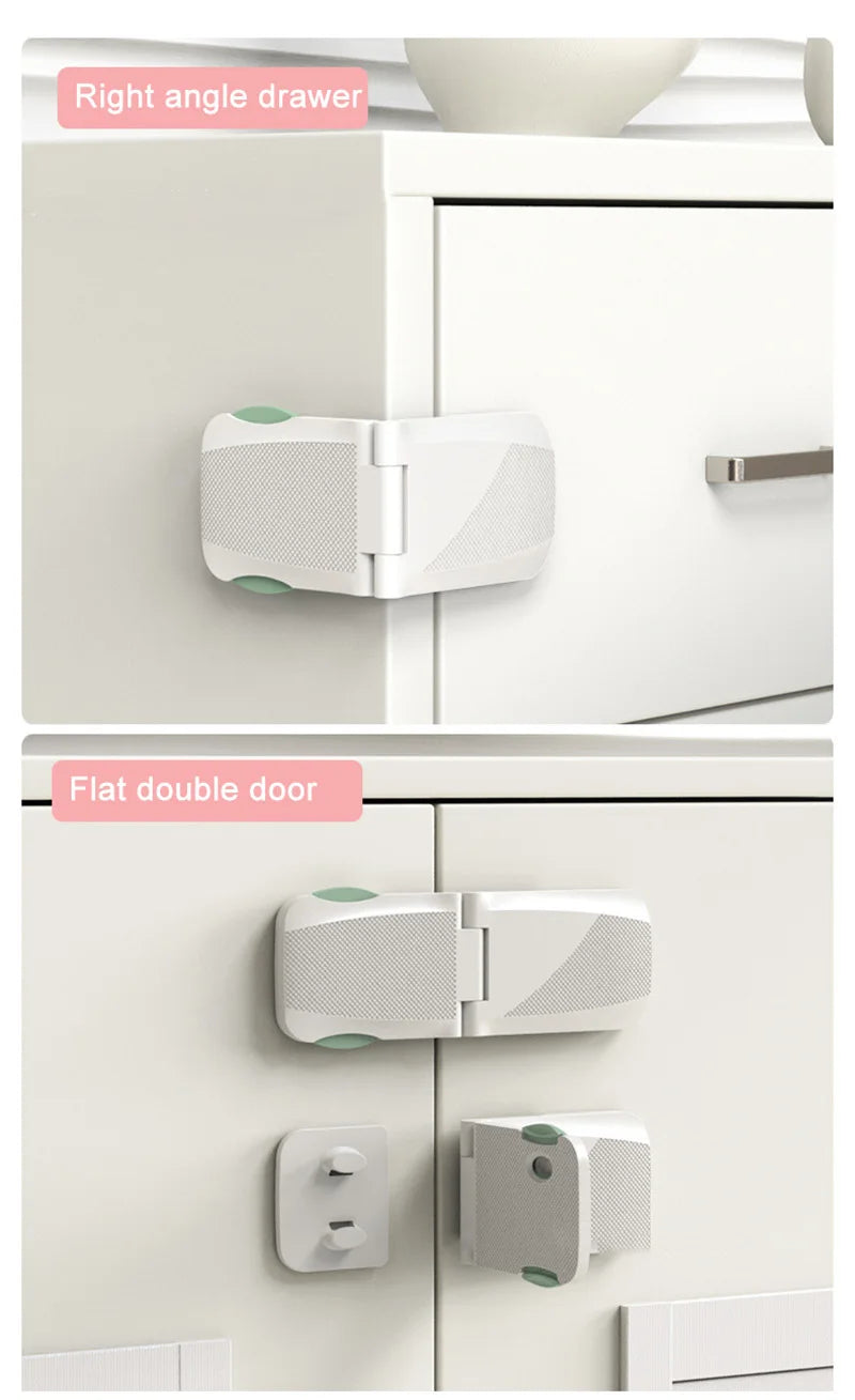 CowLost | white-drawer-lock-baby-safety-protection-double-use |13