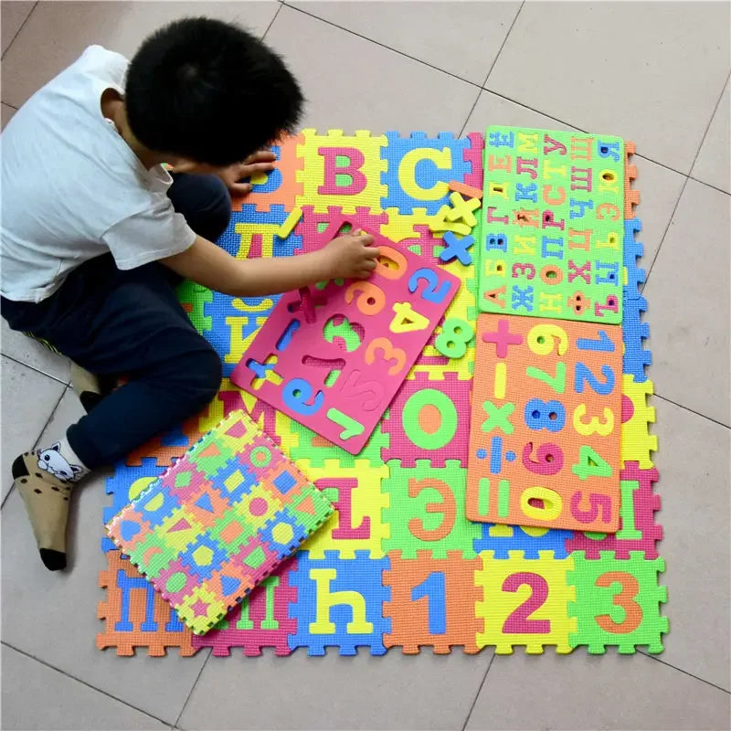 Russian Alphabet EVA Foam Puzzle Mat 36 Pcs Interlocking Floor Carpet 14x14cm