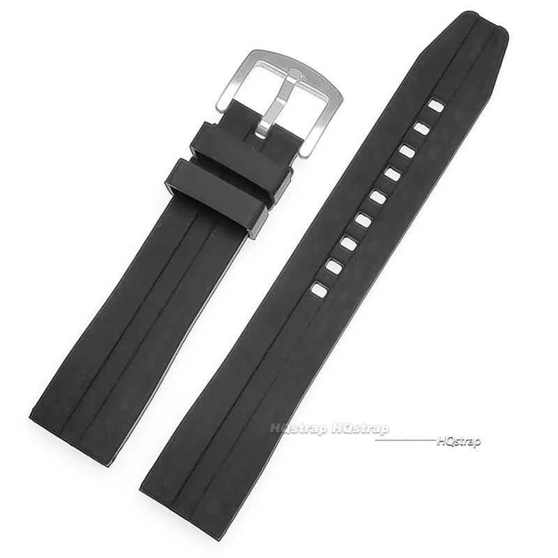 Waterproof Silicone Watch Strap 14+9cm Extended Length for Rolex & Seiko 20/22mm Wristband