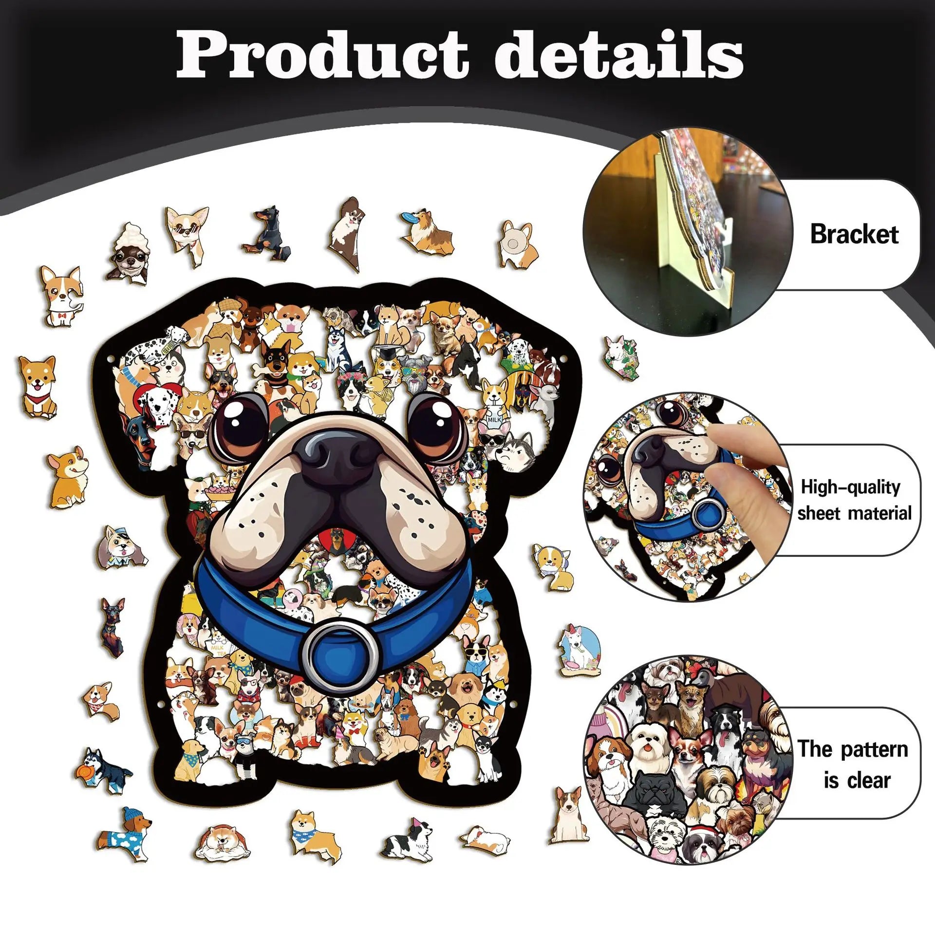CowLost | product_id-wacocetoy-201-piece-wooden-dog-jigsaw-puzzle-with-storage-box-for-adults-kids |6