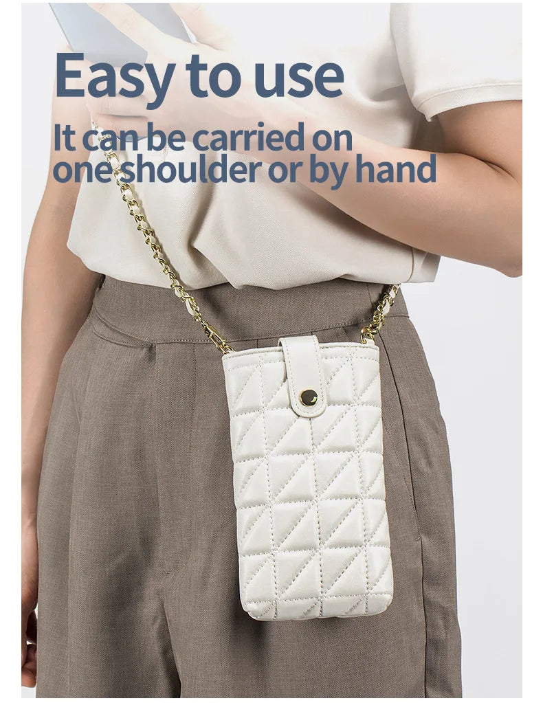 CowLost | uncategorized-genuine-sheepskin-leather-women-crossbody-bag-with-chain-strap |14