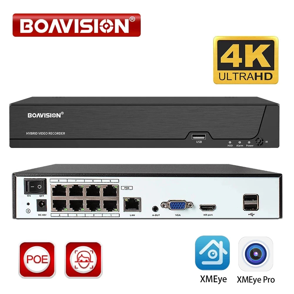 CowLost | 8ch-4k-poe-nvr-xmeye-face-detection-video-recorder-4ch-for-poe-cameras-video-surveillance-system-security-protection |1