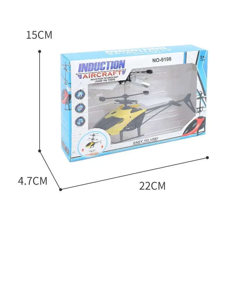 Rechargeable Mini RC Helicopter Drone Safe Fall-Resistant Toy (No Remote Battery)