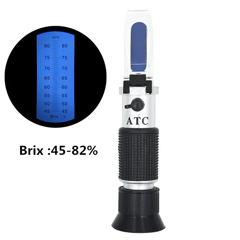 Handheld Honey Refractometer 45-82% Brix Sugar Content Tester with ATC for Beekeeping