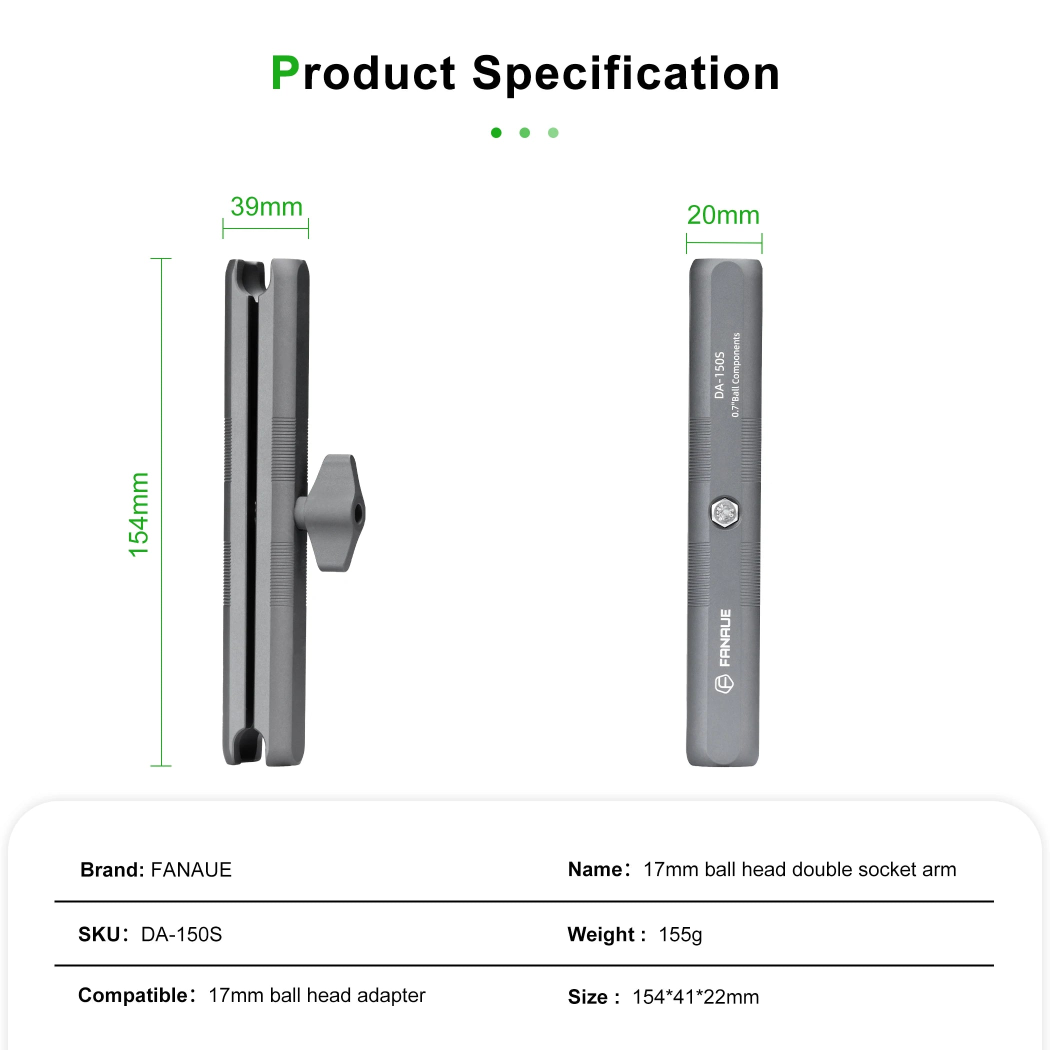 CowLost | product_id-fanaue-aluminum-double-socket-arm-17mm-ball-motorcycle-phone-gps-holder-for-garmin |7