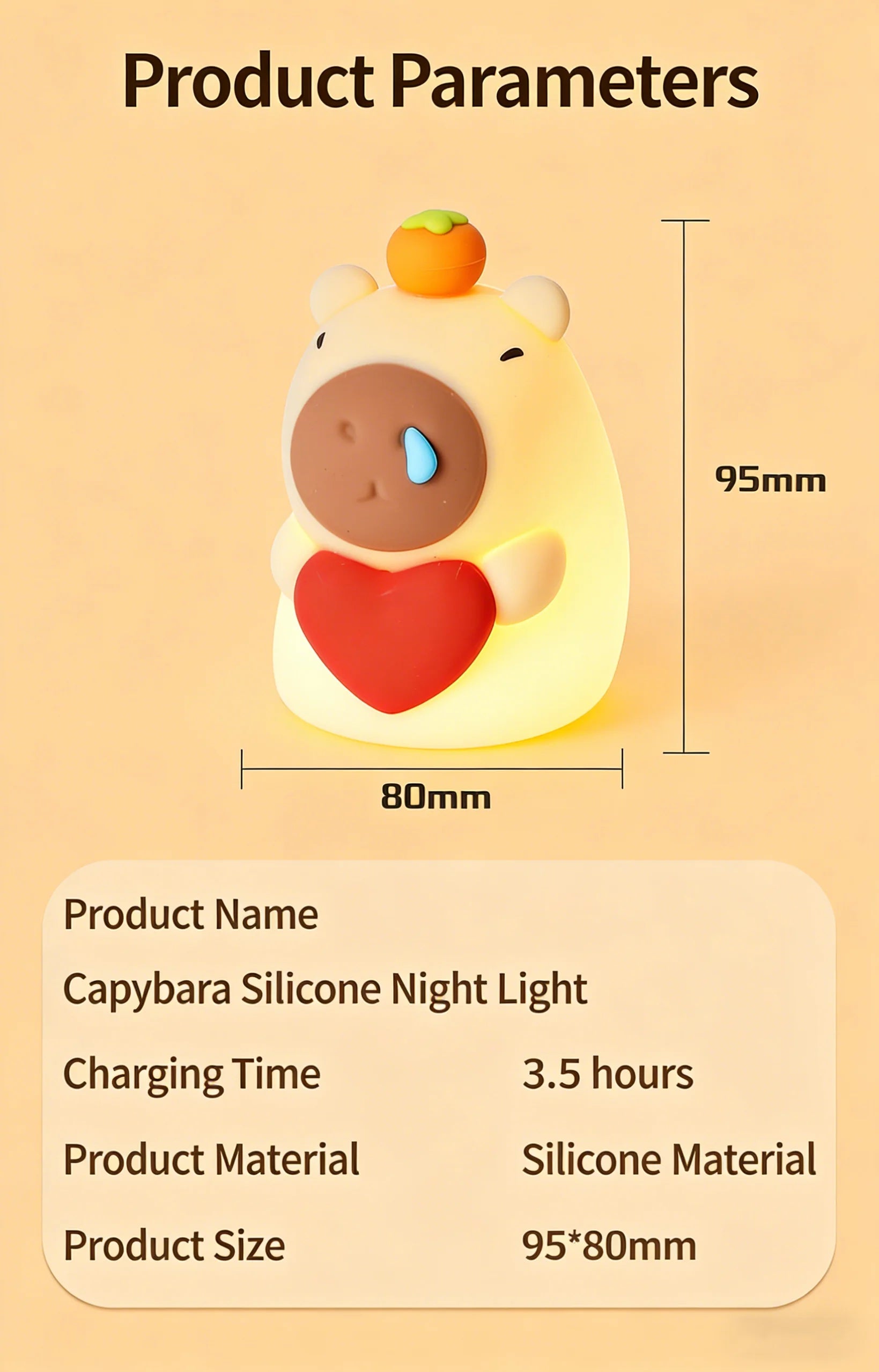 CowLost | cute-pear-night-light-7-color-dimmable-touch-controlled-night-light-silicone-stress-reducing-pat-duck-lamp-usb-rechargeable-1 |17