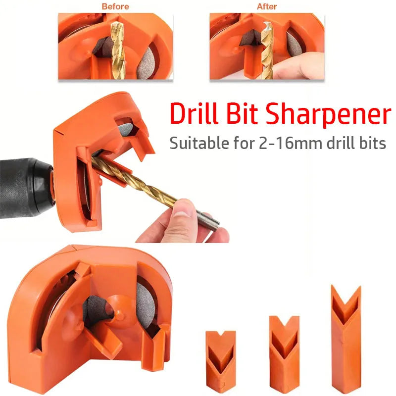 1 Set Multipurpose Twist Drill Grinder 2-16mm Impact Electric Drill With 3pcs Drill Bit Positioner Portable Drill Sharpener
