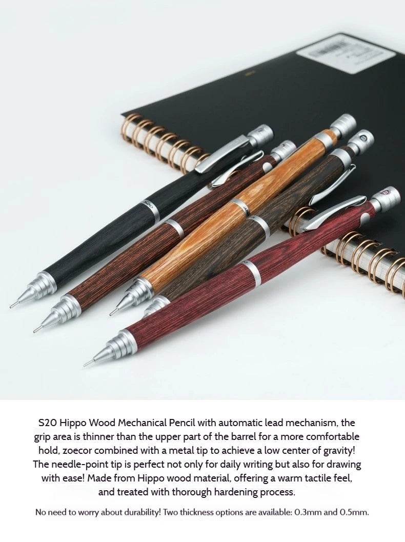 CowLost | product_id-pilot-s20-premium-mechanical-pencil-0-5mm-low-center-gravity-ebony-wood-barrel-for-sketching-technical-drawing |13
