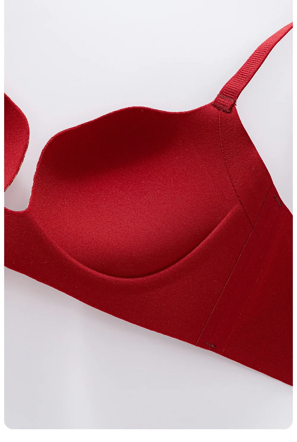 CowLost | product_id-retro-plaid-seamless-push-up-bra-with-adjustable-straps-for-small-breasts-red |3