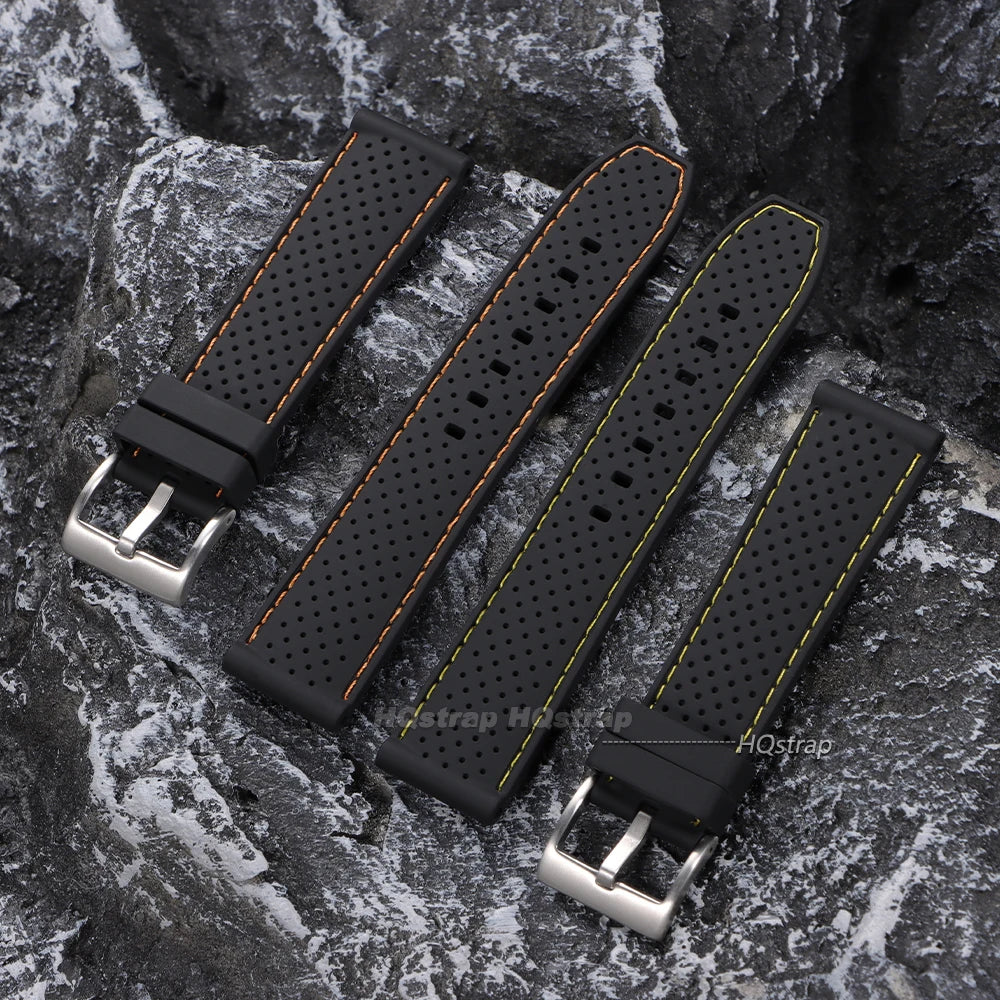 Breathable Silicone 20mm 22mm Sports Watchband for Seiko SmartWatch Waterproof Wrist Strap