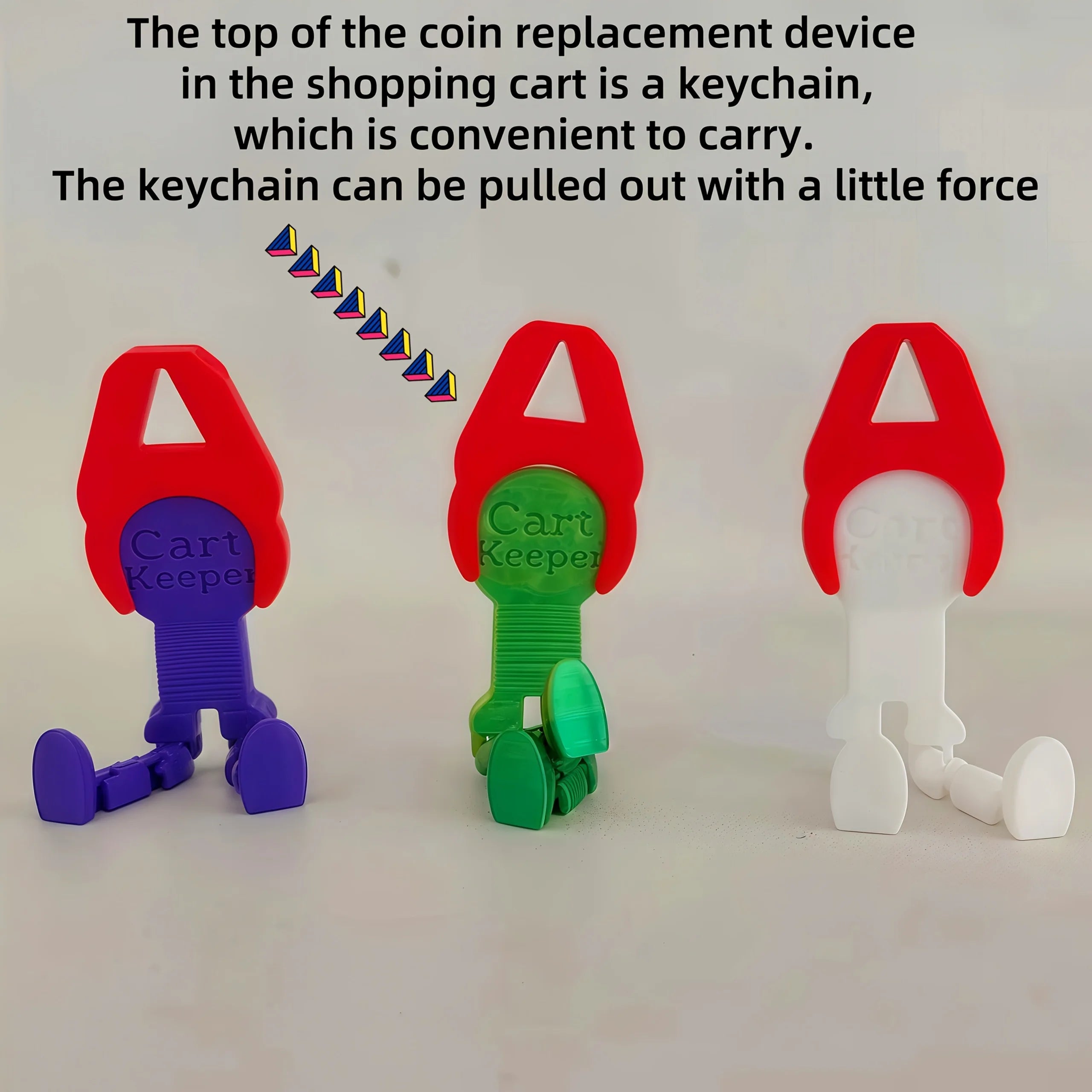 Creative Shopping Cart Keychain Token Supermarket Cart Unlock Tool Durable Plastic