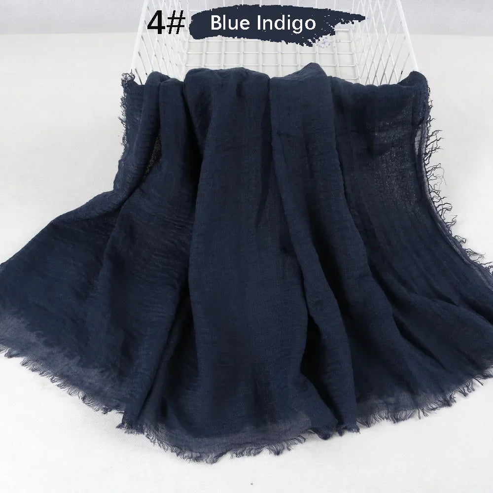 180X90CM Muslim Women Crinkle Hijab Soft Cotton Scarf