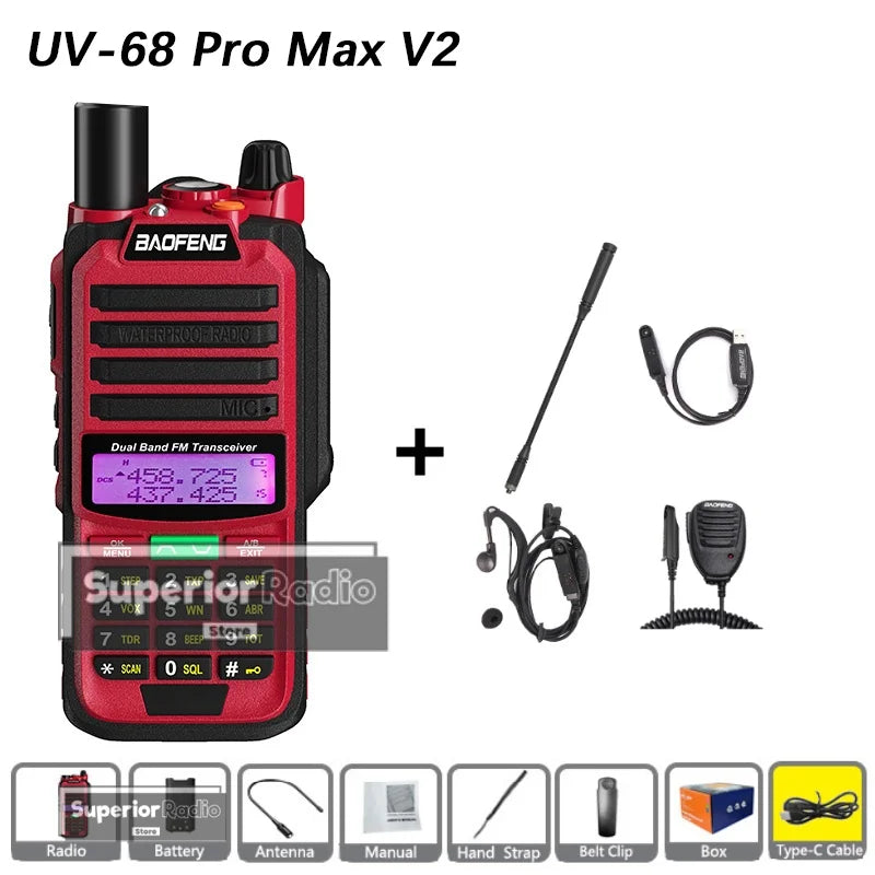 CowLost | mobile-phone-cases-baofeng-uv-68-pro-max-v2-walkie-talkie-ip67-waterproof-usb-c-charger-long-range-fm-radio-128-channels |27