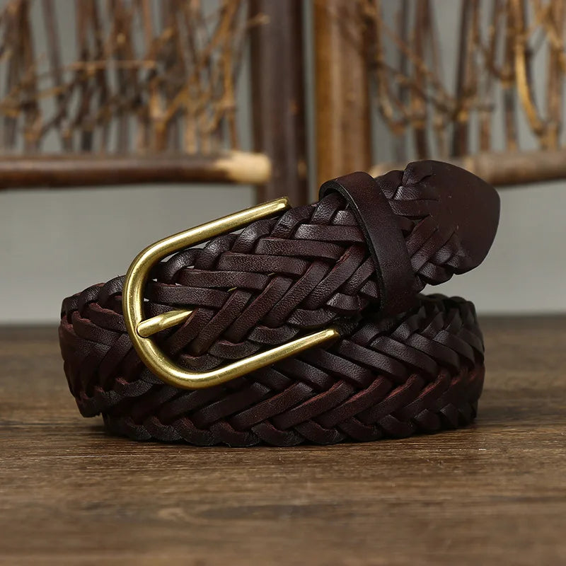 CowLost | 3cm-unisex-fashion-designer-weaving-belt |13