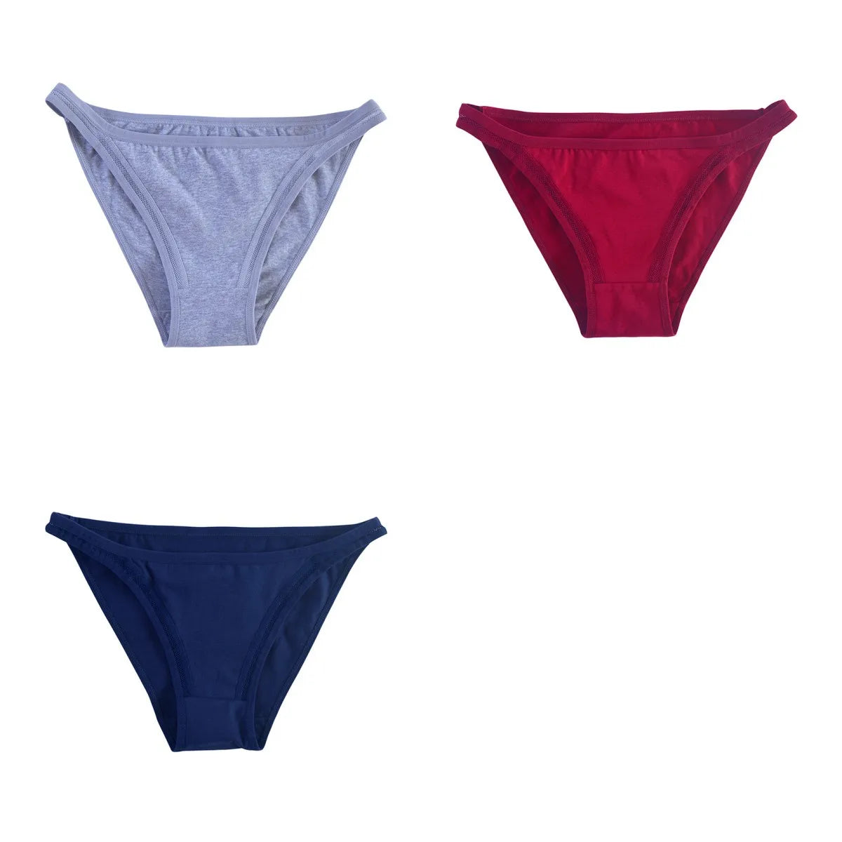 CowLost | product_id-3pcs-womens-cotton-low-rise-brazilian-briefs-with-mesh-sides-m-xl |25