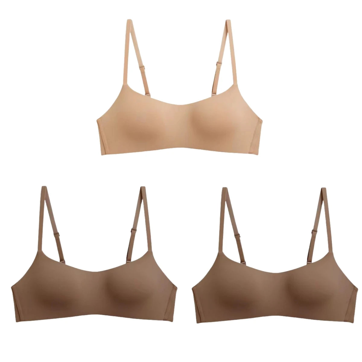 CowLost | product_id-3pcs-seamless-wire-free-1-2-cup-push-up-bras-with-back-closure-for-women |24