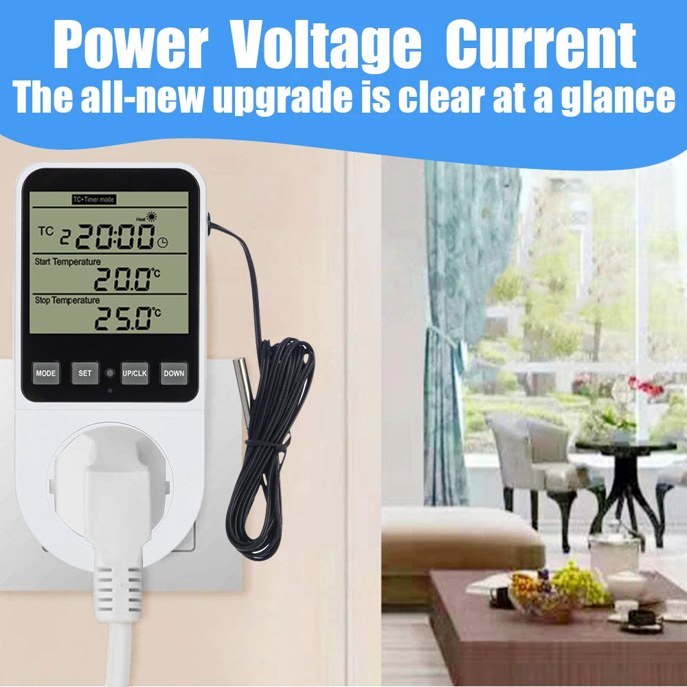 LCD Timer Socket Thermostat Temperature Controller AC110-230V for Heating Cooling