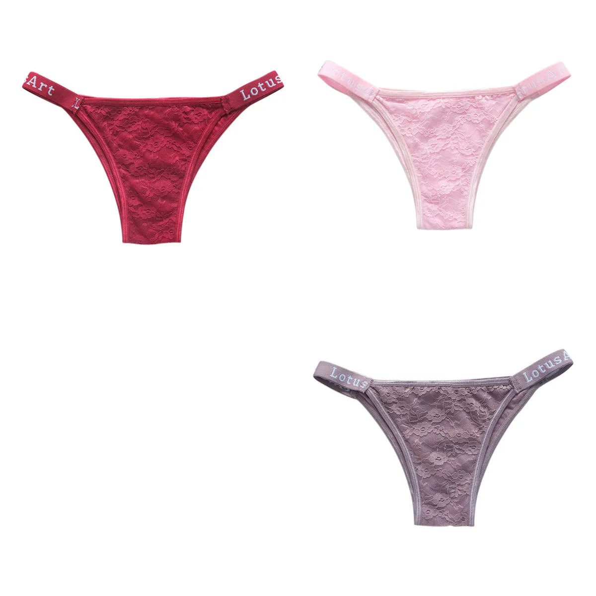 CowLost | product_id-3pcs-women-s-low-waist-lace-brazilian-briefs-set |19