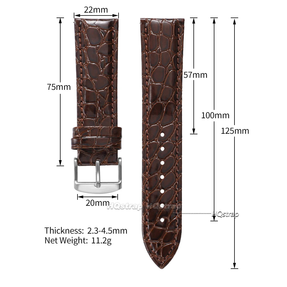 CowLost | product_id-crocodile-pattern-leather-watch-bands-with-pin-butterfly-buckle-12-24mm-unisex-strap |17